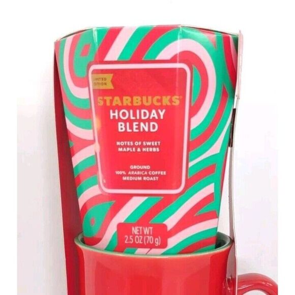 Starbucks Holiday Blend Coffee and Red Mug 16oz Gift Set LIMITED EDITION NEW - Picture 7 of 10